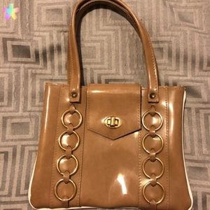 Vintage Tan with gold hand bag